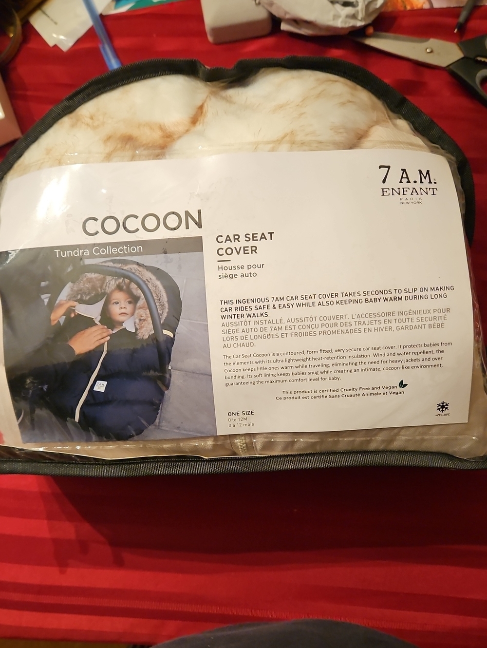 7 A.M. Enfant Cocoon Tundra Collection Car Seat Cover - White/Cream